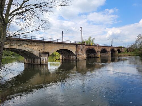 Saale bridge with water underneath